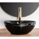 Накладной умывальник Rea Sofia Mini Black Marble Shiny Накладной умывальник Rea Sofia Mini Black Marble Shiny